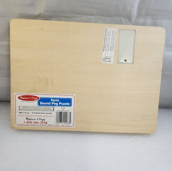 Melissa and Doug Farm Animals Peg Puzzle Sound Puzzle #268 Works - Picture 2 of 6